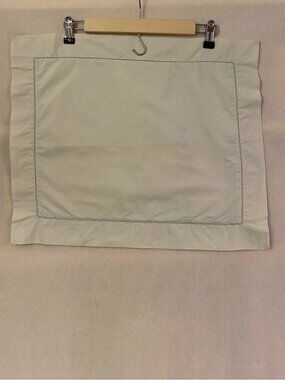 Matouk pale green 100% Egyptian cotton embroidered inset lace mini pillow sham